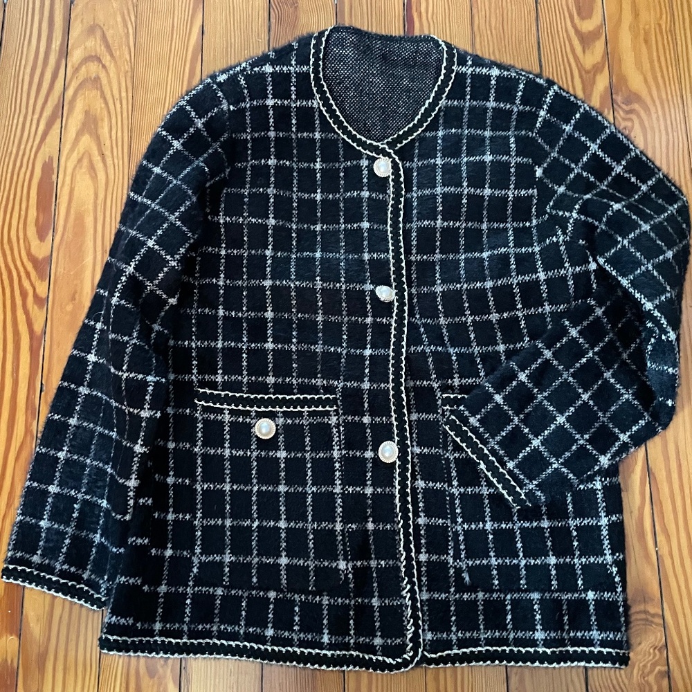 Black and gold dressy but comfy jacket